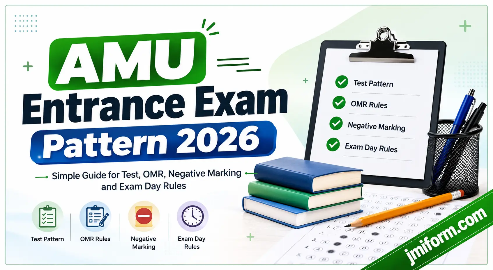AMU Entrance Exam Pattern 2026 OMR negative marking exam day rules guide